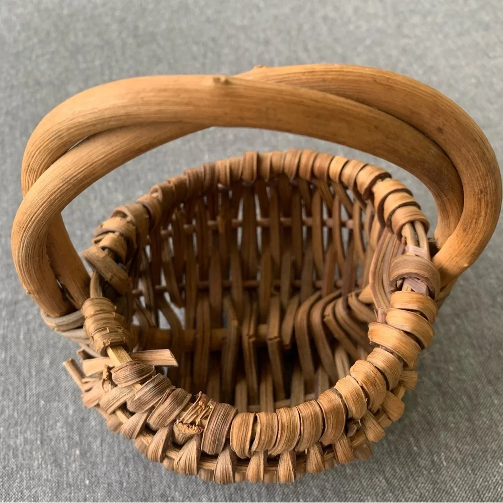 Splint Oak Basket Antique Primitive Fruit Gathering Farmhouse Farm Split